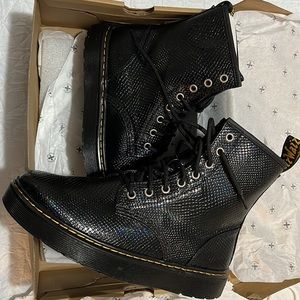 Zavala black reptile emboss, Dr. Martens.
